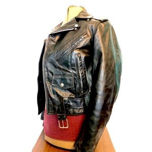 Vintage genuine leather moto jacket